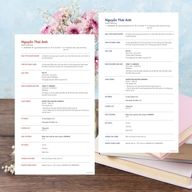 4. Mẫu CV đa nhiệm